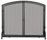 Uniflame Single Panel Black Fireplace Screen with Doors