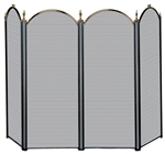 Uniflame Specialty Line 4 Fold Antique Brass and Black Fireplace Screen