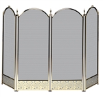 Uniflame Specialty Line 4 Fold Polished Brass Fireplace Screen with Decorative Filigree