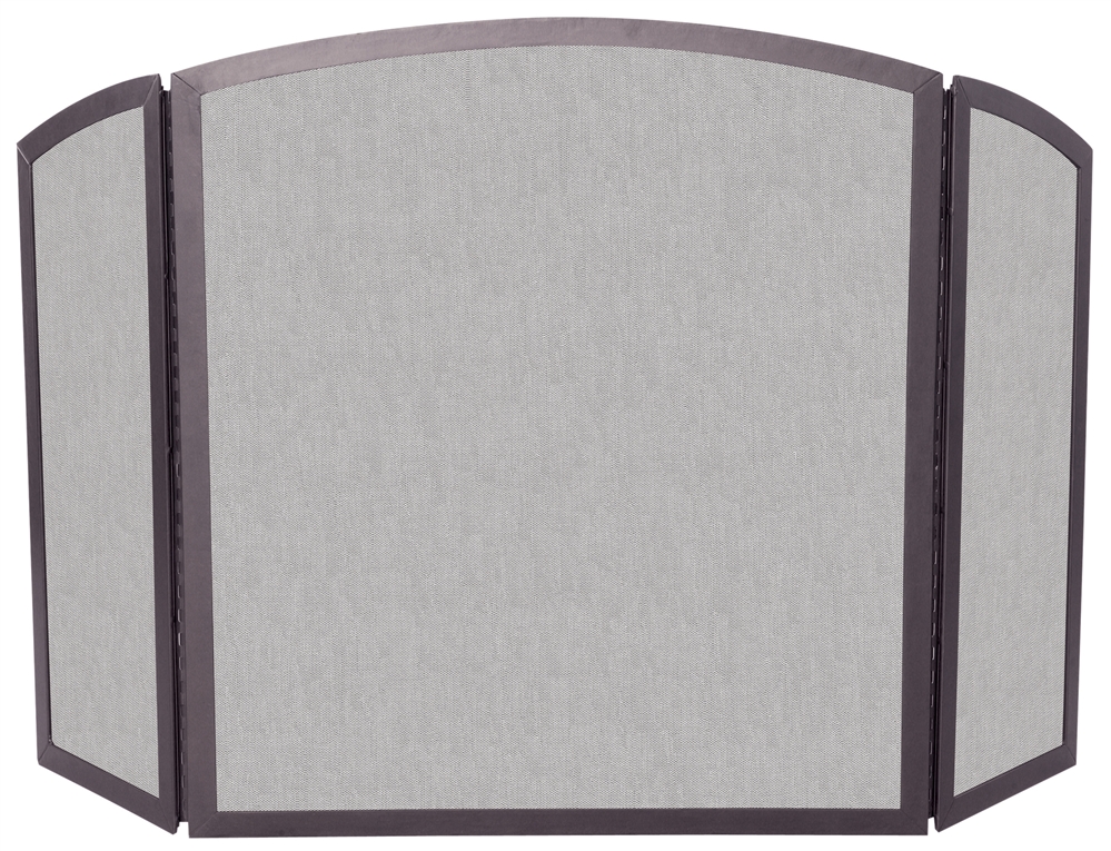 Uniflame 3 Fold Bronze Continuous Arch Top Fireplace Screen