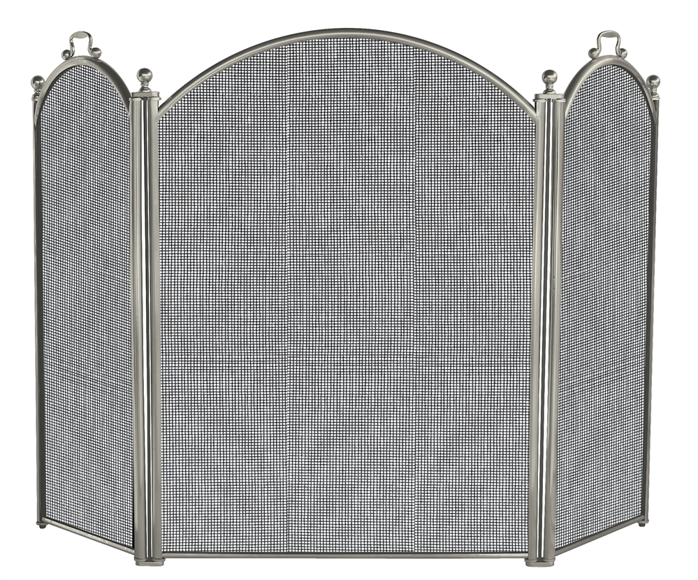 Uniflame 3 Panel Satin Pewter Large Fireplace Screen