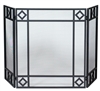 Uniflame 3 Fold Black Fireplace Screen with Diamond Design