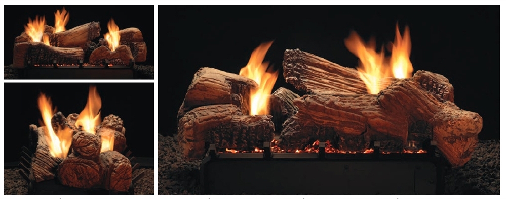 White Mountain Hearth by Empire Vent Free Multi-Sided Gas Log Set Stone River