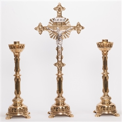 18-1/2" FLUTED STEM ALTAR CANDLESTICKS