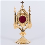 ORNATE GOLD PLATED FRENCH STYLE GOTHIC RELIQUARY