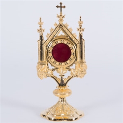 ORNATE GOLD PLATED FRENCH STYLE GOTHIC RELIQUARY