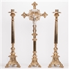 CCG-112   TALL BRASS FLUTED ALTAR CANDLESTICK.