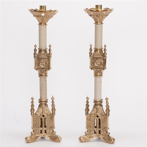 Victorian Style Bronze Candle Holders, Altar Candle, Gothic Decor