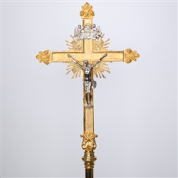 CCG-140GPC - GOLD PLATED PROCESSIONAL CROSS