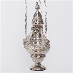 CCG-141S    SILVER PLATED CHERUB THREE CHAIN THURIBLE, CENSER