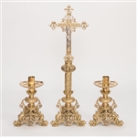 CCG-143   TRADITIONAL 14" BRASS ALTAR TOP CANDLE STICK