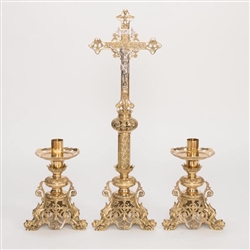 CCG-143   TRADITIONAL 14" BRASS ALTAR TOP CANDLE STICK