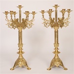 CCG-144   7 LIGHT BRASS ALTAR CANDELABRA