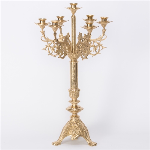 XL French religious church altar brass Candelabra Candle holder
