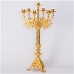 7 LIGHT GOLD ALTAR CANDELABRA