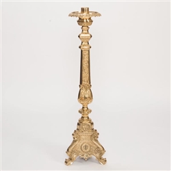 CCG-152-42 ORNATE 42" BRASS ALTAR CANDLESTICK
