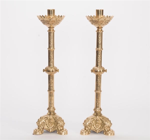 Elegant Pair of Altar Candlesticks from the 18th Century