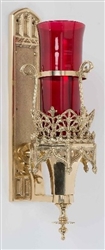 CCG-216B, WALL MOUNT SANCTUARY LAMP WITH GLOBE FOR CHAPEL USE.