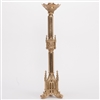 Traditional Ornate Gothic Candlesticks,
 
 All brass, polished & lacquered, 25" tall,