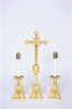 GOTHIC GOLD PLATED SHORT ALTAR CANDLE STICK