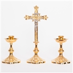 TRADITIONAL SMALLER GOLD PLATED ALTAR CROSS