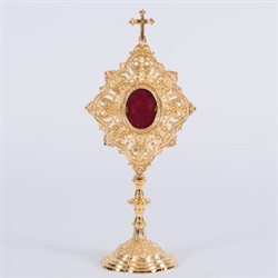 Fine Ornate Reliquary (Goldplated) - 13 3/4" ht.