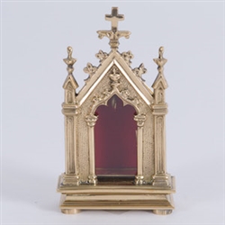 Fine Gothic Brass Reliquary - 4 3/4" ht.