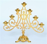 GOLD PLATED 7 CANDLE AVE' MARIA CANDELABRA