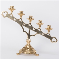 SOLID BRASS  5 Light Candelabra