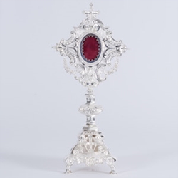 Ornate French Silver  Reliquary   - 18 ht.
