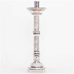 Silver  Fine Ornate Candlestick - All Silverplated