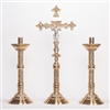 Fine Ornate Altar Cross - Polished Brass & Lacquered