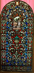 Antique Stained Glass Window, The Lamb