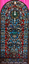 Antique Stained Glass Window, The Cross - SOLD