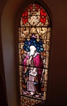 Antique early American Stained Glass Window, St. Elias