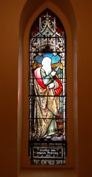 Antique early American Stained Glass Window, St. Abraham