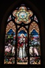Antique early American Stained Glass Window, Jesus, The good shepherd