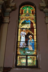 Tiffany Studios style 100 yr. old Stained Glass Window #4