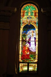 Tiffany Studios style 100 yr. old Stained Glass Window #5