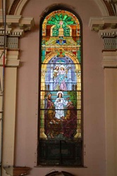 Tiffany Studios style 100 yr. old Stained Glass Window #9