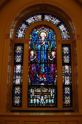 SG-391,Antique, Mary  & Immaculate Conception stained glass window