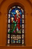 SG-393, (c.1920) Stained Glass Window of "St. Peter & Jesus" -St. Peter gets the keys to Heaven.