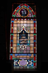 SG-437, Peace on Earth -100 Year old Antique Church Stained Glass Window