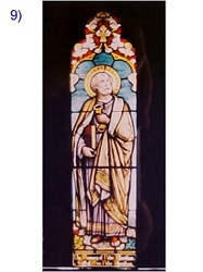 SG-443, The saints #9 -100 Year old Antique Church Stained Glass Window