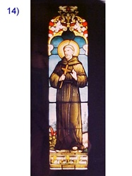 SG-446, The saints #14 -100 Year old Antique Church Stained Glass Window
