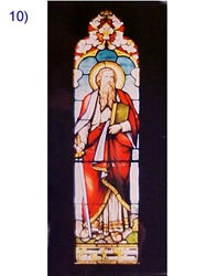 SG-448, The saints #10 -100 Year old Antique Church Stained Glass Window