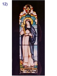 SG-449, The saints #12 -100 Year old Antique Church Stained Glass Window