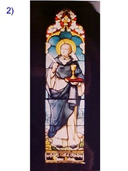 SG-452, The saints #2 -100 Year old Antique Church Stained Glass Window