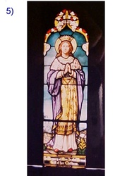 SG-457, The saints #5 -100 Year old Antique Church Stained Glass Window