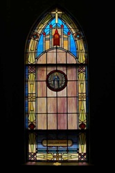 SG-461, Holy Mary - Traditional Antique Church Stained Glass Window